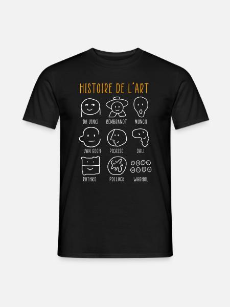 History of Art Famous Classical Painters - Men's T-Shirt - black