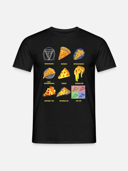 Historia Del Arte Clásico Divertida Pizza - Mænd T-shirt - sort