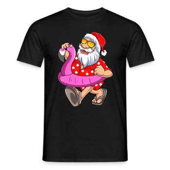 Père Noël en pyjama Lunettes de soleil Flamenco Float - T-shirt homme - noir - Devant - AI Model Male 178 light (178cm)