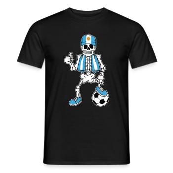 Argentinisches Fußballfan Skelett - Männer T-Shirt - Schwarz - Vorne - AI Model Male 178 light (178cm)