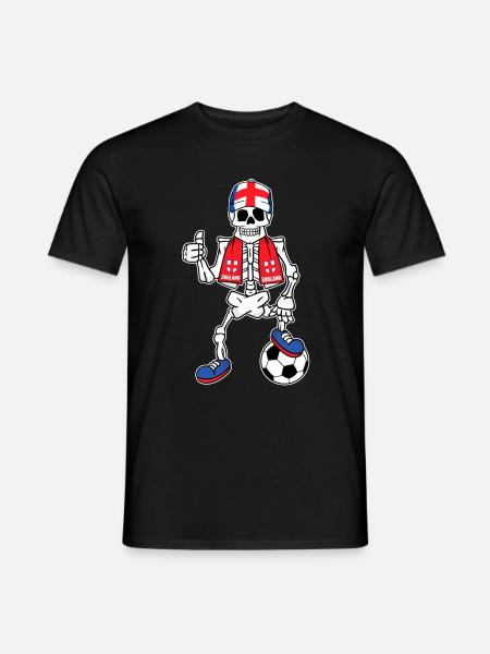 Esqueleto Inglaterra Aficionado Fútbol - Mænd T-shirt - sort