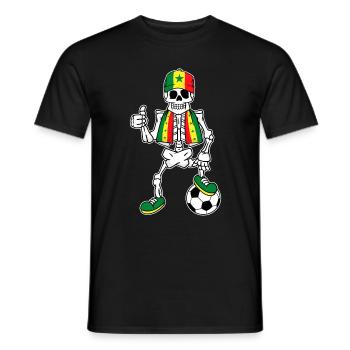 Senegalesisches Fußballfan Skelett - Männer T-Shirt - Schwarz - Vorne - AI Model Male 178 light (178cm)