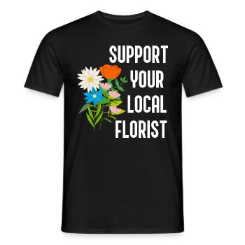 Soutenez votre fleuriste Nature Hobby Gardener - T-shirt homme - noir - Devant - AI Model Male 178 light (178cm)
