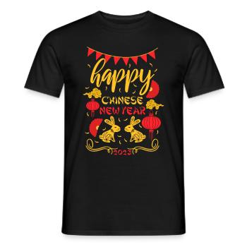 Happy Chinese New Year 2023 Party - Männer T-Shirt - Schwarz - Vorne - AI Model Male 178 light (178cm)