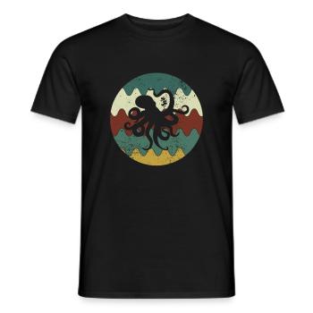 Octopus Retro - Männer T-Shirt - Schwarz - Vorne - AI Model Male 178 light (178cm)