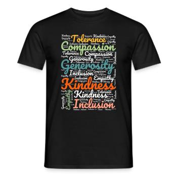 Weltfreundlichkeitstag - World Kindness Day - Men's T-Shirt - black - Front - AI Model Male 178 light (178cm)