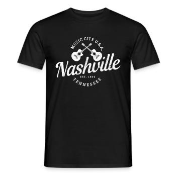 Nashville, Tennessee, Musique country - T-shirt homme - noir - Devant - AI Model Male 178 light (178cm)