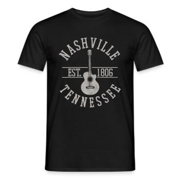 Nashville Tennessee Country Musik - Männer T-Shirt - Schwarz - Vorne - AI Model Male 178 light (178cm)