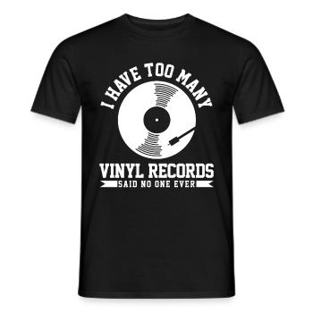 Disque vinyle Vintage DJ cadeau - T-shirt homme - noir - Devant - AI Model Male 178 light (178cm)