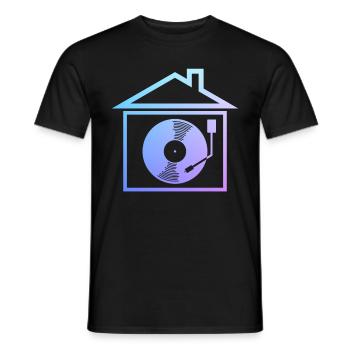 House Music Rave Vinyl Schallplatte DJ - Männer T-Shirt - Schwarz - Vorne - AI Model Male 178 light (178cm)