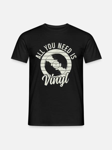 Disque vinyle collection DJ cadeau - T-shirt homme - noir