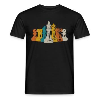 Schach Schachspieler Vintage Geschenk - Männer T-Shirt - Schwarz - Vorne - AI Model Male 178 light (178cm)
