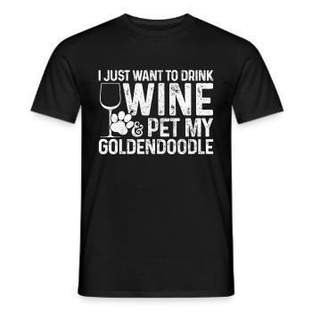 Goldendoodle Hund Wein Geschenk - Männer T-Shirt - Schwarz - Vorne - AI Model Male 178 light (178cm)