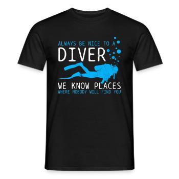 Plongée drôle Vintage plongeur cadeau - T-shirt homme - noir - Devant - AI Model Male 178 light (178cm)