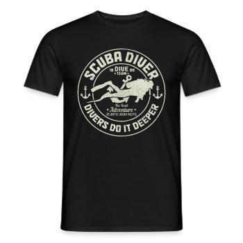 Tauchen Lustig Vintage Taucher Geschenk - Männer T-Shirt - Schwarz - Vorne - AI Model Male 178 light (178cm)