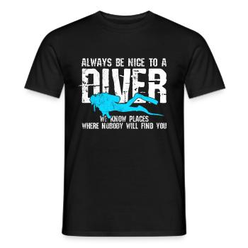 Plongée drôle Vintage plongeur cadeau - T-shirt homme - noir - Devant - AI Model Male 178 light (178cm)