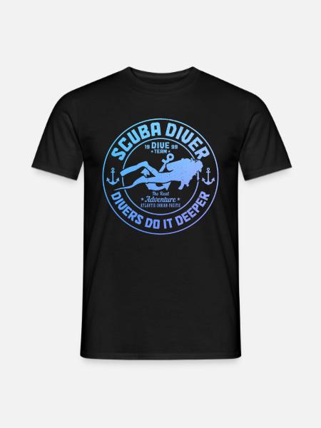 Tauchen Lustig Vintage Taucher Geschenk - Männer T-Shirt - Schwarz
