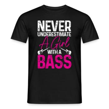 Bassiste Guitare Basse Drôle Cadeau - T-shirt homme - noir - Devant - AI Model Male 178 light (178cm)