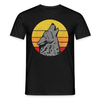 Loup Cadeau Vintage - T-shirt homme - noir - Devant - AI Model Male 178 light (178cm)