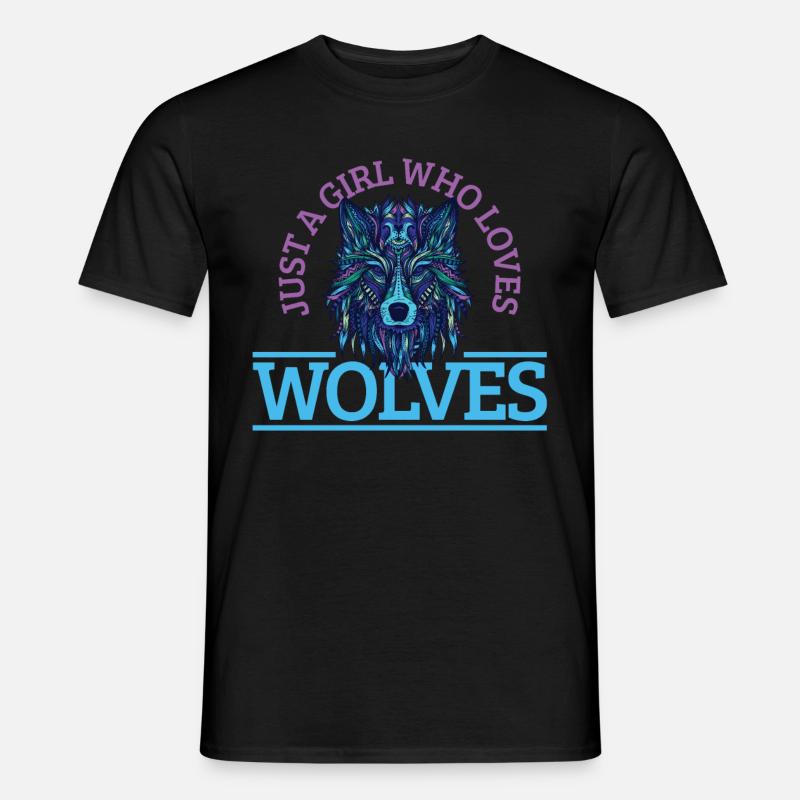 Wolf Geschenk - Männer T-Shirt - Schwarz