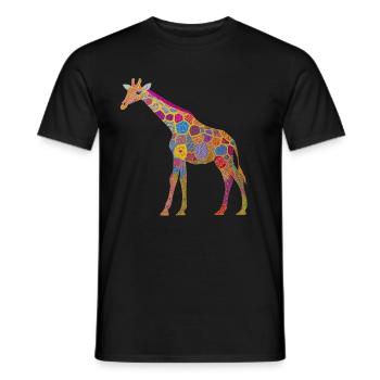Bunte Giraffe Tier Muster Kinder Geschenk - Männer T-Shirt - Schwarz - Vorne - AI Model Male 178 light (178cm)