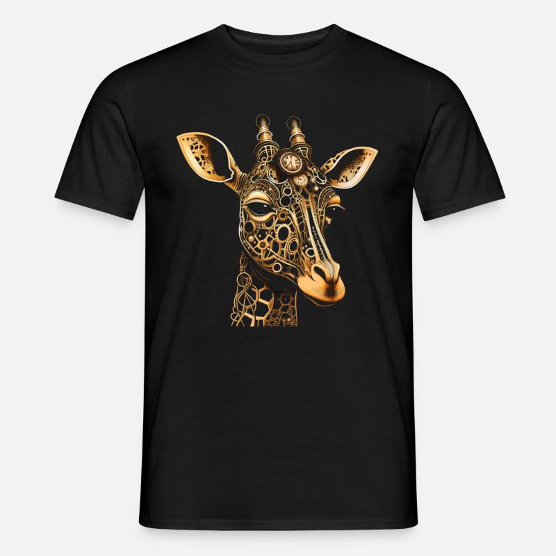 Giraffe Steampunk Tier Geschenk - Männer T-Shirt - Schwarz