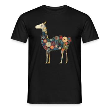 Lama Alpaka Vintage Geschenk - Männer T-Shirt - Schwarz - Vorne - AI Model Male 178 light (178cm)