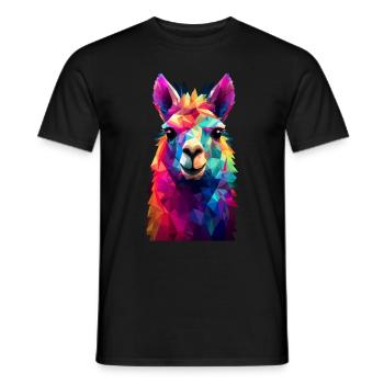 Lama Alpaka Vintage Geschenk - Männer T-Shirt - Schwarz - Vorne - AI Model Male 178 light (178cm)