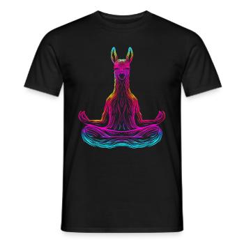 Lama Alpaka Vintage Geschenk - Männer T-Shirt - Schwarz - Vorne - AI Model Male 178 light (178cm)