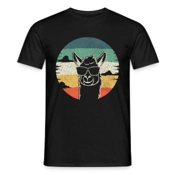 Lama Alpaka Vintage Geschenk - Männer T-Shirt - Schwarz - Vorne - AI Model Male 178 light (178cm)