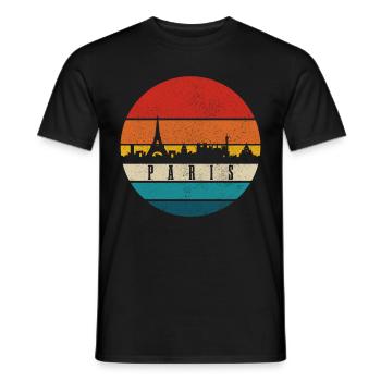 Paris, France, Tour Eiffel, Souvenir - T-shirt homme - noir - Devant - AI Model Male 178 light (178cm)