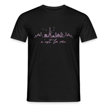 Paris France Eiffel Tower Souvenir - Men's T-Shirt - black - Front - AI Model Male 178 light (178cm)