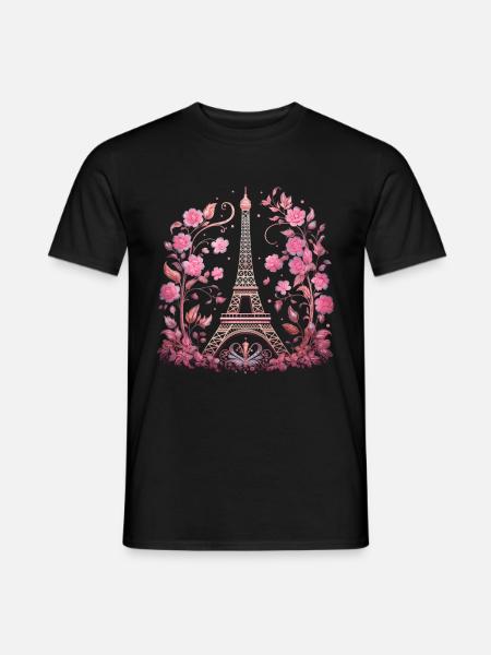 Paris France Eiffel Tower Souvenir - Men's T-Shirt - black