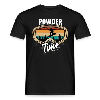 C’est l’heure de la poudreuse, du snowboard, du halfpipe, des sports d’hiver - T-shirt homme - noir - Devant - AI Model Male 178 light (178cm)