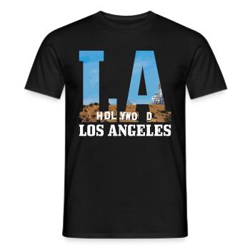 Los Angeles, Californie, Los Angeles - T-shirt homme - noir - Devant - AI Model Male 178 light (178cm)