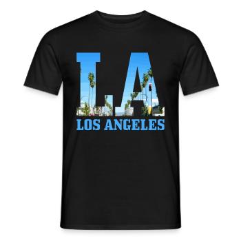 Los Angeles, Californie, Los Angeles - T-shirt homme - noir - Devant - AI Model Male 178 light (178cm)