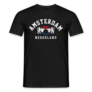 Amsterdam Pays-Bas Hollande Souvenir - T-shirt homme - noir - Devant - AI Model Male 178 light (178cm)