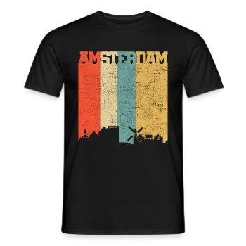 Amsterdam Pays-Bas Hollande Souvenir - T-shirt homme - noir - Devant - AI Model Male 178 light (178cm)