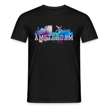 Amsterdam Pays-Bas Hollande Souvenir - T-shirt homme - noir - Devant - AI Model Male 178 light (178cm)