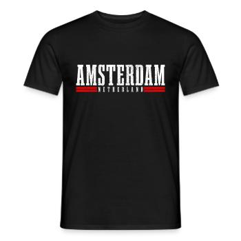 Amsterdam Pays-Bas Hollande Souvenir - T-shirt homme - noir - Devant - AI Model Male 178 light (178cm)