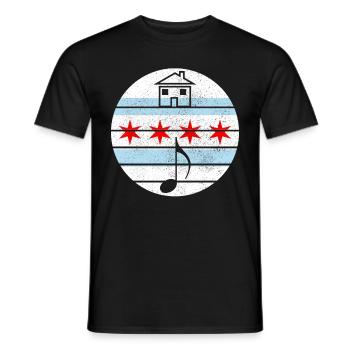 Chicago Illinois House Music - Men's T-Shirt - black - Front - AI Model Male 178 light (178cm)
