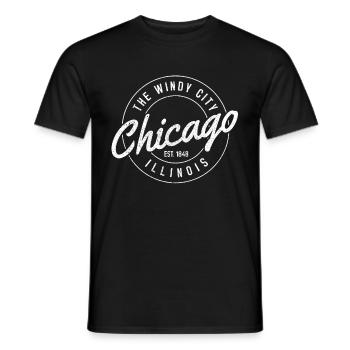 Chicago, Illinois - Männer T-Shirt - Schwarz - Vorne - AI Model Male 178 light (178cm)
