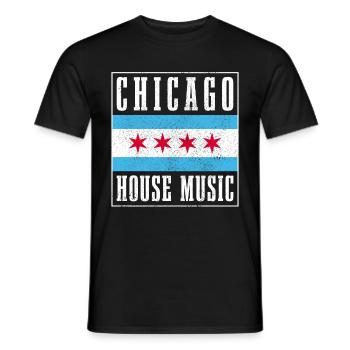 Chicago House Music, Illinois - Men's T-Shirt - black - Front - AI Model Male 178 light (178cm)