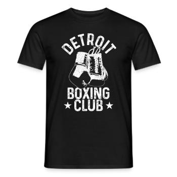 Detroit Michigan Boxing Club Boxer - Men's T-Shirt - black - Front - AI Model Male 178 light (178cm)