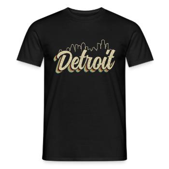 Detroit Michigan Motor City USA Souvenir - Men's T-Shirt - black - Front - AI Model Male 178 light (178cm)