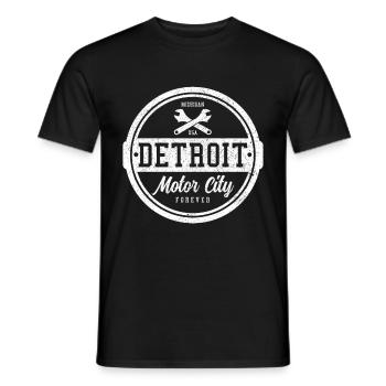 Detroit Michigan Motor City USA Souvenir - Men's T-Shirt - black - Front - AI Model Male 178 light (178cm)