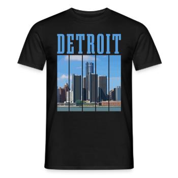 Detroit Michigan Motor City USA Souvenir - Men's T-Shirt - black - Front - AI Model Male 178 light (178cm)