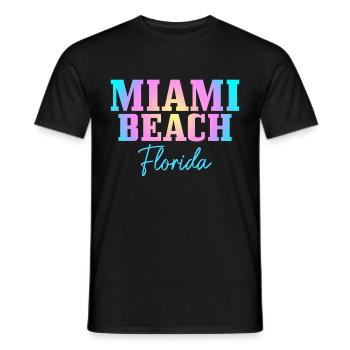 Miami Beach Florida USA Retro Vintage - Männer T-Shirt - Schwarz - Vorne - AI Model Male 178 light (178cm)