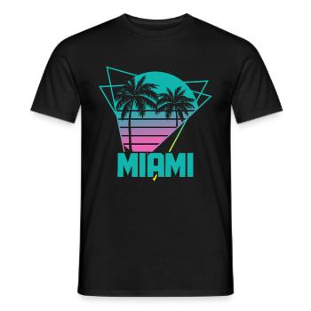 Miami Beach Florida USA Retro Vintage - Männer T-Shirt - Schwarz - Vorne - AI Model Male 178 light (178cm)