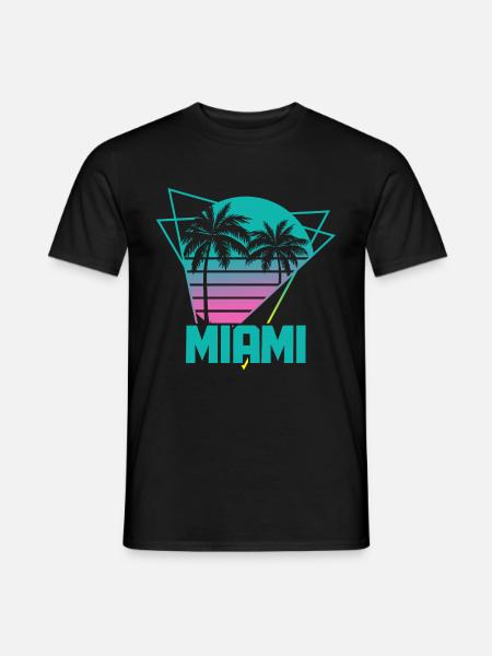 Miami Beach Florida USA Retro Vintage - Männer T-Shirt - Schwarz